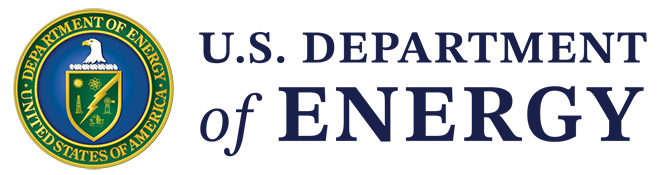 Logo_Color_Seal_Blue_Lettering_Horizontal 175px U.S. Department of Energy Logo with a seal depicting an eagle and shield of yellow and green on a blue background.